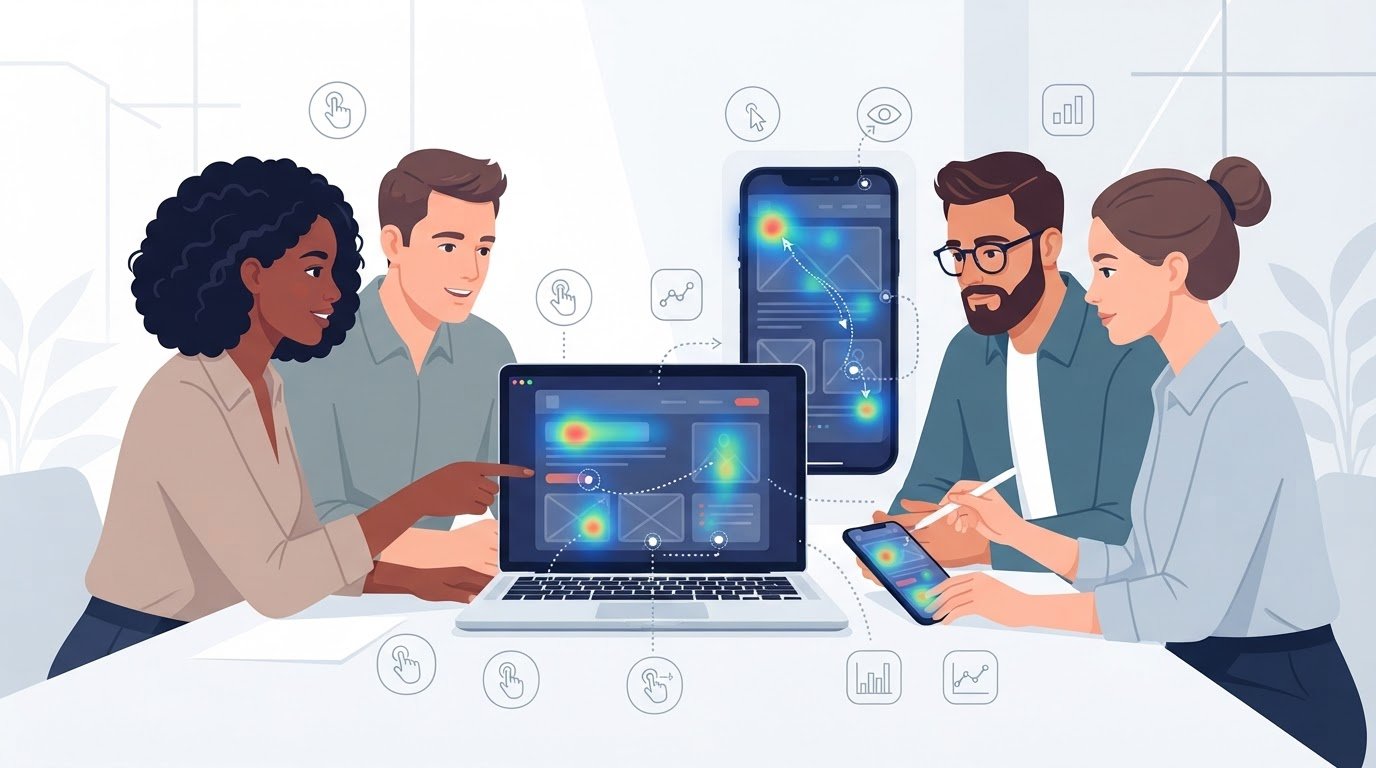 Heat map tools for analyzing user behavior and finding insights